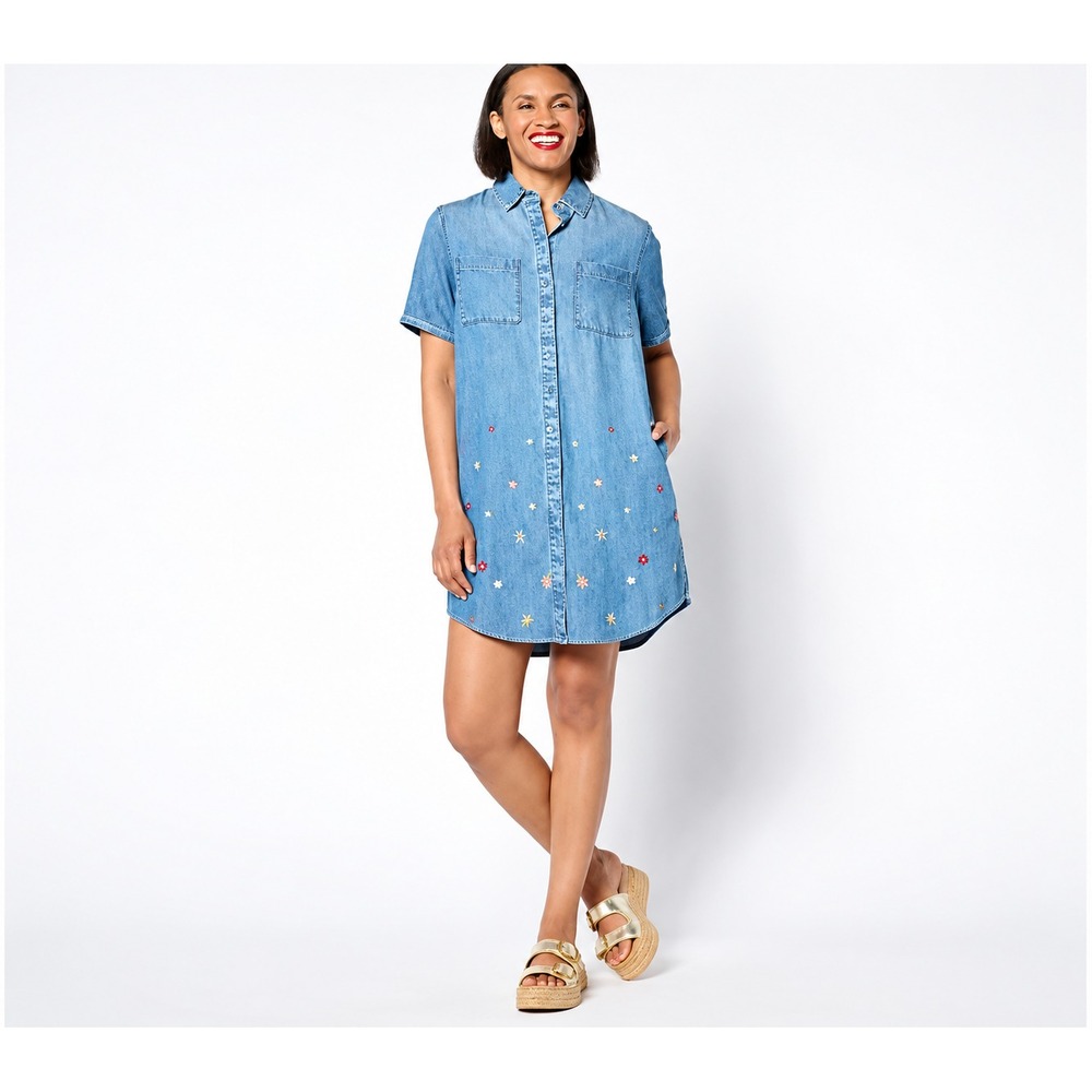 Driftwood Jeans Embroidered Short Sleeve Mabel Dress - Prairie, Large